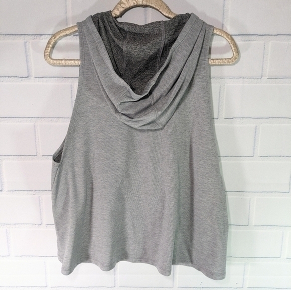 Under Armor Gray Terry Loose Fit Sleeveless Hoodie - Picture 2 of 3